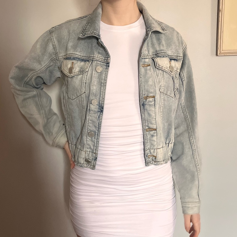 light wash denim blank nyc jacket